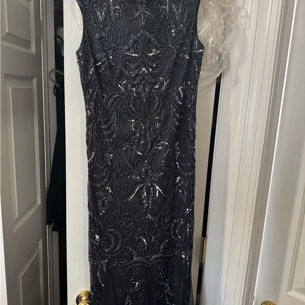 Navy Sequin Long Gown
